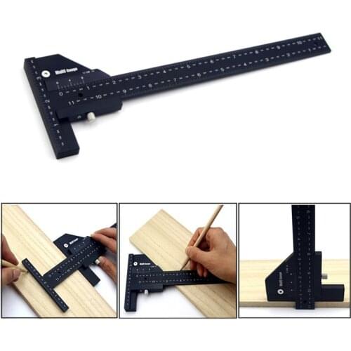 300mm Woodworking Scribe Metric inch Aluminum alloy T ruler Scribing Marking Gauge Measuring Tools Woodworking tools