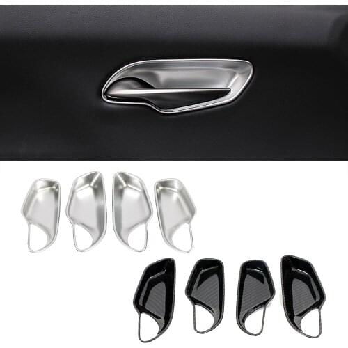 For Lexus UX UX200 UX250 2018-2021 Inner Door Handle Bowl Cover Door Clasp Trim Interior Refit Carbon Fiber Matte Silver Color