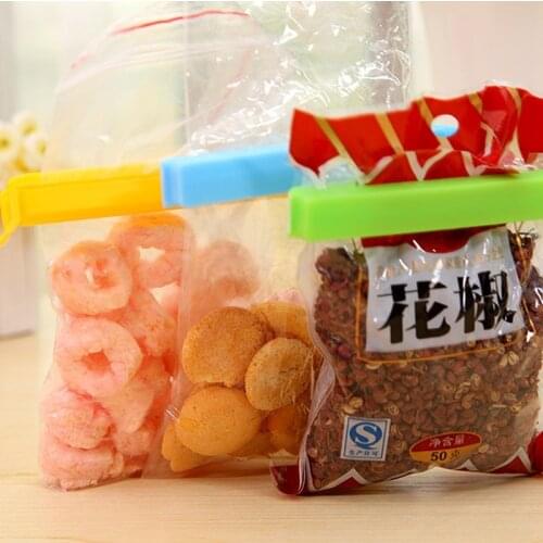 1Pcs Snack Clips Sealing Organizer Food Snack Seal Bag Clip Sealer Clamp Plastic Colorful Folding Design Kitchen Accessories