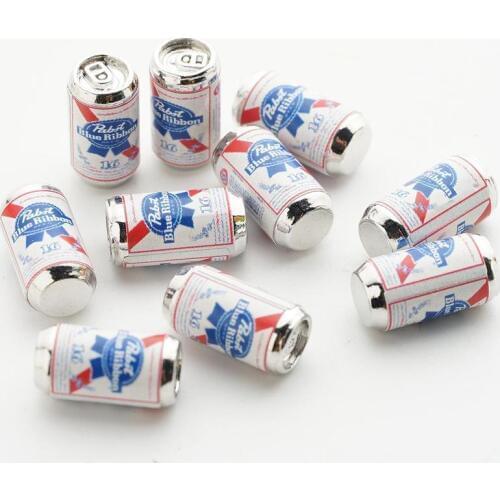 10pcs Mini Beer Bottle 1:12 Scale Dollhouse Furniture Model Toys Beer Cans Doll House Accessories Kids Toys Gifts