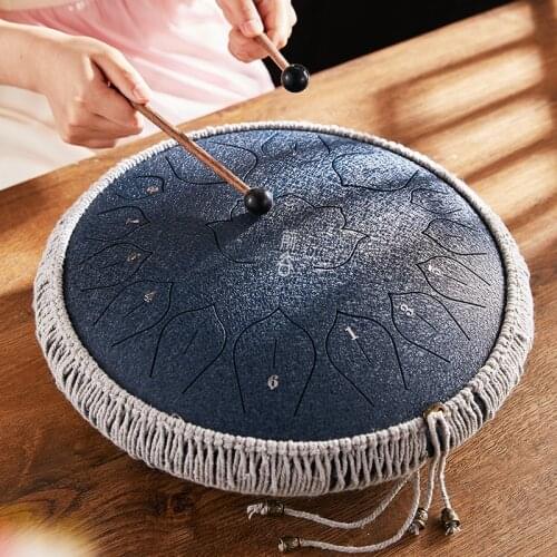 13 Inch 15 Tone Drum Handheld Steel Tongue Drum Tank Drums Percussion Instrument For Yoga Meditation Beginner Music Lovers
