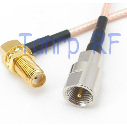 15CM Pigtail coaxial jumper cable RG316 cord 6inch FME male plug to SMA female jack right angle RF adapter connector