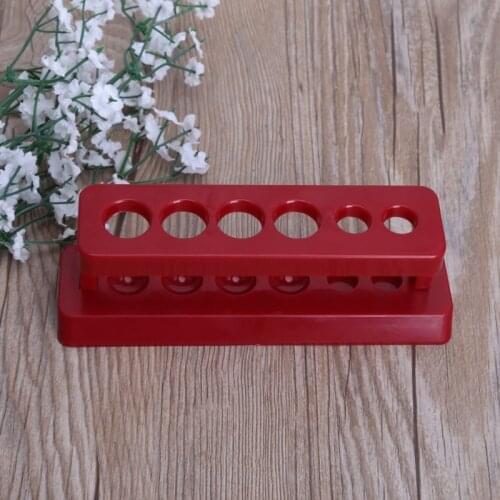 1pcTest Tube Holder 6 Hole Plastic Rack Red Stand Burette Stand Shelf Laboratory 32CB
