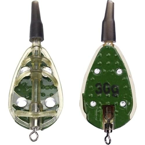 2 lot Ground Bait Bowl Bucket Inline Method Feeders Mould Fishing Bait Cage Fishing Tools