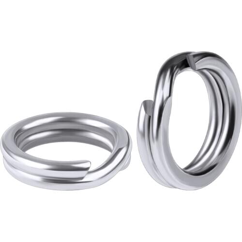 20pcs Fishing Split Rings for Crank Hard Bait Silver Stainless Steel 3#-8# Double Loop Split Open Carp Tool Fishing Accessories