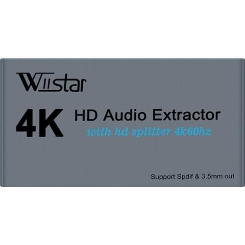 4K HD Audio Extractors With HD Splitter HD To HD + Audio Converter With SPDIF+3.5mm Stereo Jack HDMI-compatible Splitter 1X2