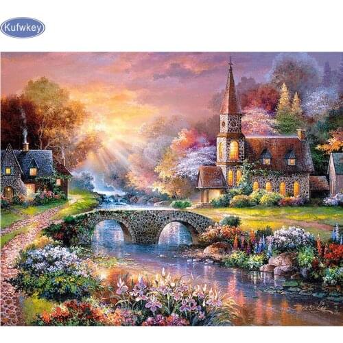 5D Diy Diamond Painting house,mountain,villa,Stitch Cross,full Diamond Embroidery Rhinestones Diamond Mosaic Stickers Home decor