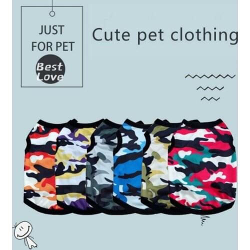 6 Colors Summer Pet Dog Camouflage Vest Clothes Dogs Cat Vest Shirt Puppy Clothing Pet Costume Supplies for Teddy Corgi Bichon