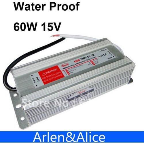 60W 15V 4A Waterproof outdoor Single Output Switching power supply AC TO DC SMPS