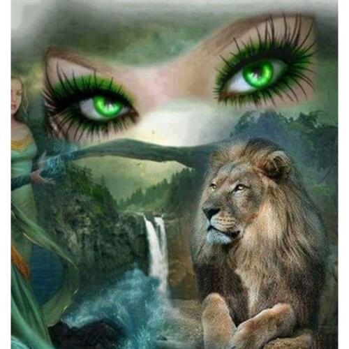 5D DIY Diamond Painting 100% Full Square/Round Drill "Beauty lion" Diamond Embroidery Cross Stitch 3D Decor JX465