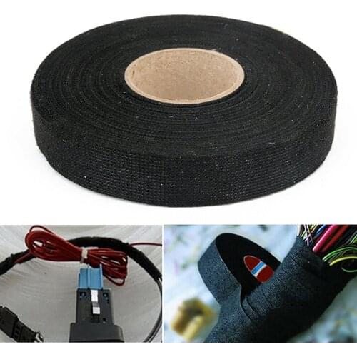 19mmX15m Car Flannel Tape Harness Tape Flame Retardant Tape High Temperature Super Sticky Electrical Insulation Tape Black Tape