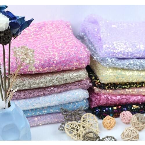 Sequin Fabric Wedding Dress Stage Dancing Decoration Cosplay Fabric Bling 3mm Sequins