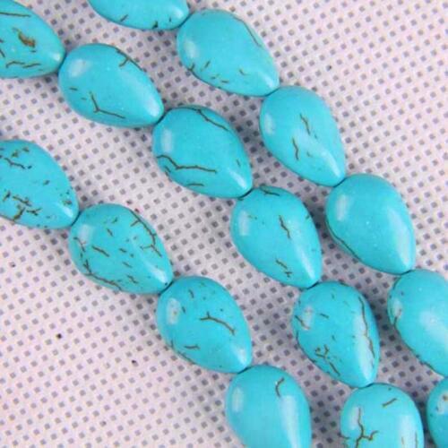 14x10MM Blue Howlite Teardrop Loose Beads 16 Inch Jewelry For Woman Gift Making C044