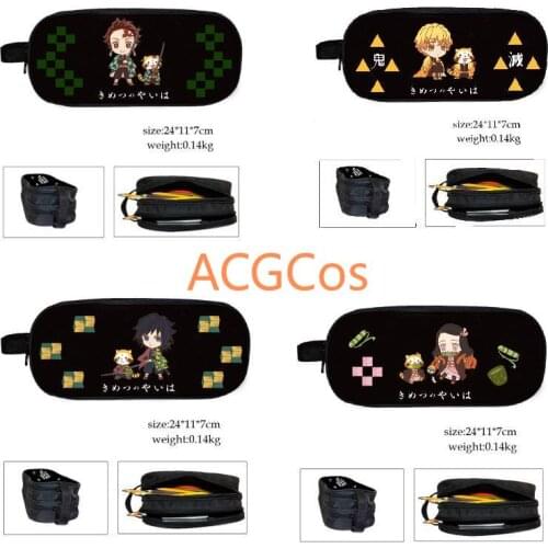 Demon Slayer: Kimetsu no Yaiba Cosplay Oxford Zipper Pen Pencil case School Student Stationery Bag Gift