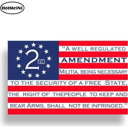 HotMeiNi 13cm X 8cm USA American 2nd Amendment Sticker Decal Car Truck Cup Window Bumper Cooler Gun Vinyl Car Stickers Styling