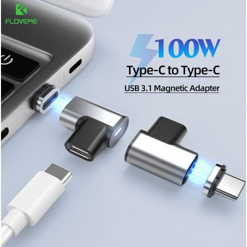 100W USB C Magnetic Adapter 24Pins PD QC3.0 4.0 Fast Charging Type C Magnet Data Converter C to C Connector For MacBook Pro Air