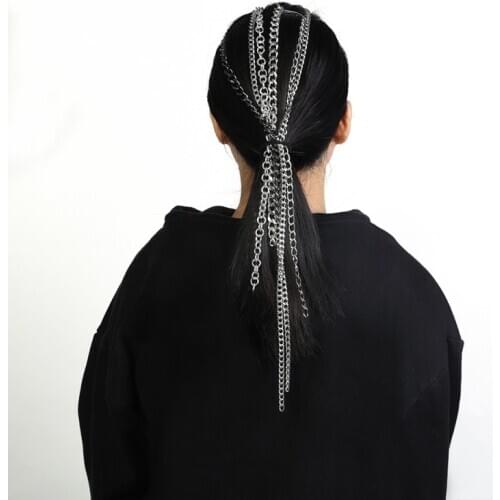 Find Me Multilayer Metal Hair Chain 2019 New Fashion Hair Jewelry Accessories Geometric Simple Long Tassel Headwear for Women