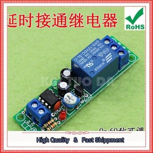 12V delay relay module 0-60 seconds delay closed 10A load capacity (D3A5
