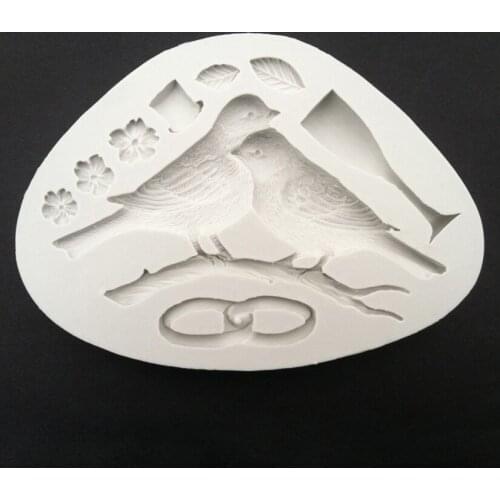 Inseparable King Bird Silicone Sugarcraft Mould Set, Fondant Cake Decorating Tools