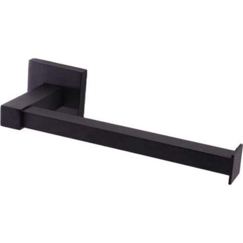 Stainless Steel and Zinc Alloy Bathroom Toilet Paper Holder Black Tissue Roll Holder Wall-Mounted Bathroom Towel Holder