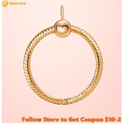 New 925 Sterling Silver Color Golden O Pendant fit Original Pandora Bracelets Women DIY Jewelry
