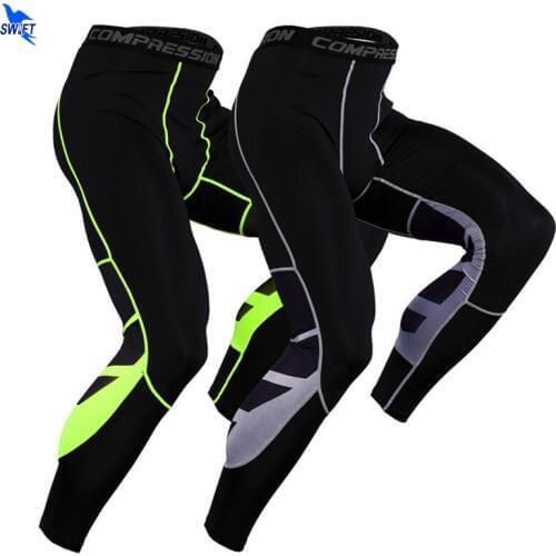New Quick Dry Running Compression Pants Tights Men Ankle Length Sports Leggings Fitness Sportswear Trousers Gym Training Bottoms