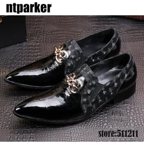 Ntparker Western Style Fashion Mens Leather Shoes Pointed Toe Luxury Handmade Black Business Leather Shoes, Big Size EU38-46