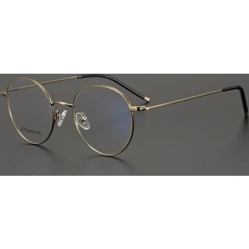Brand DesignerTitanium Glasses Frame Men Original Quality Korean Eyeglasses Women Retro Round Spectacles Eyewear
