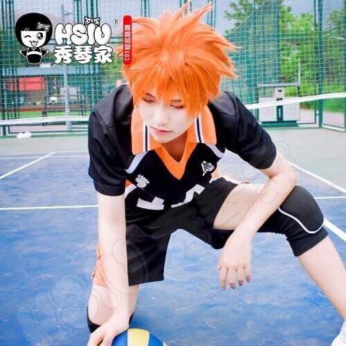 HSIU Anime Haikyuu!! Shoyo Hinata Cosplay Wig short orange Costume Play Wigs Halloween Costumes Hair