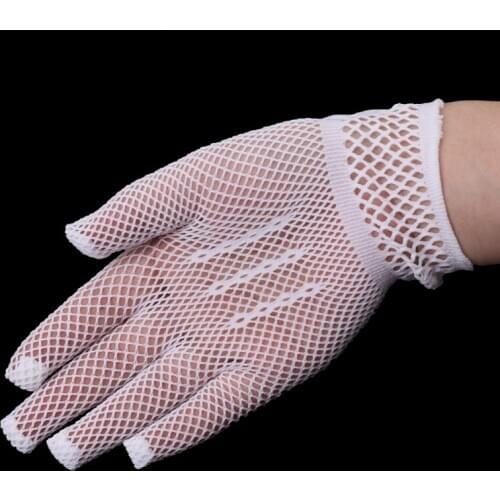 Girls Gloves Princess Mesh Dress Accessories Hollow Bow Knot Prom For Kids Bride X7JB