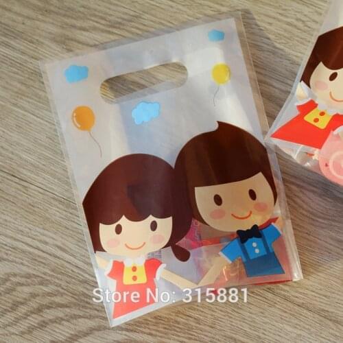 Boys and girls plastic gift bags,plastic shopping bags, Clothes Gift Bags ,Wedding Birthday Party Supplies Gift Bag 50PCS/LOT