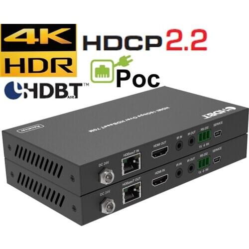 HDMI 2.0b Extender Professional 4K 60Hz HDBaseT HDMI Extender HDMI 2.0 UltraHD extender up to 70M HDCP 2.2 HDR POH