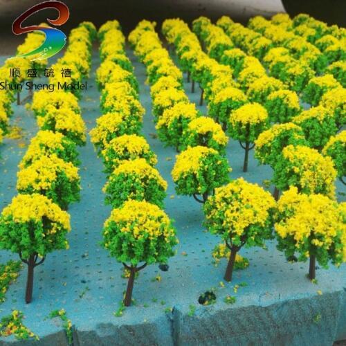 Manufacture -100pcs Scenery Landscape Train Model Scale Trees with leaf for model design