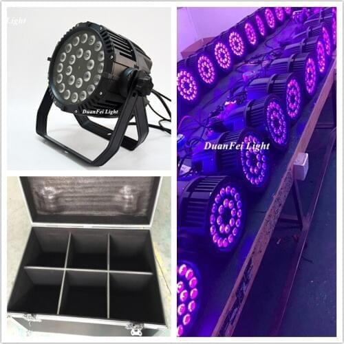 Roadcase)12pcs outdoor led wash lamp light 24x18w 6in1 led rgbwa uv par lights dmx ip65 par 64 led lyre par can led spot light