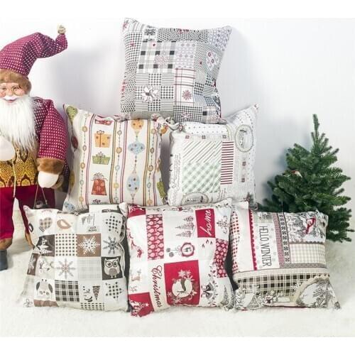 Creative Embroidery Christmas Pillows Cover Home Sofa Cushion Pillowcase Christmas Decorations