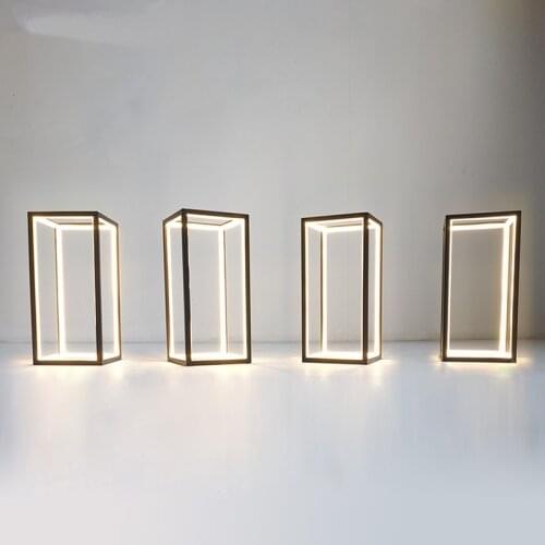 Modern minimalist table lamp led line lamp Nordic creative ins wind bedroom bedside Desk lamp Home Indoor Deco lighting Fixtures