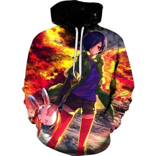 Tokyo Ghoul Hoodies 2018 New Fashion Funny Anime Hoodies and Sweatshirts 3d Tokyo Ghoul harajuku Hip Hop Men Women Clothing