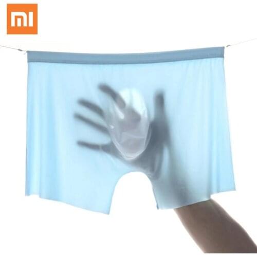 3pcs Xiaomi Mijia Ice Silk Men Underwear Boxer Briefs Seamless Transparent Ultra Thin Breathable Comfortable Panties Underpants