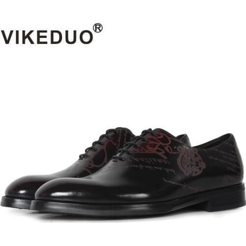 VIKEDUO Men's Patent Leather Shoes