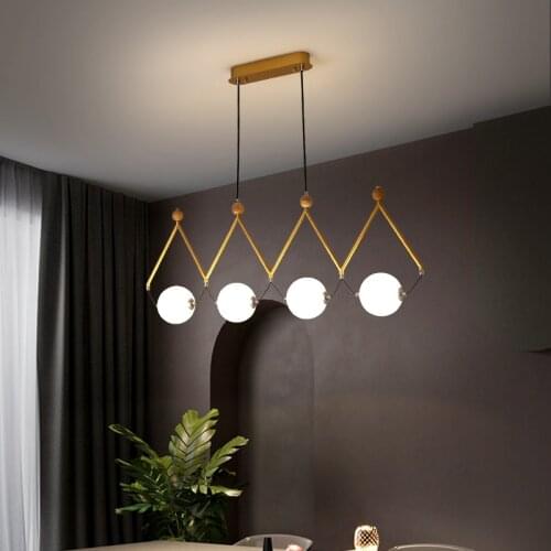 Gold black chandelier LED glass ball chandelier Dining Room Coffee Shop Modern molecular chandelier Creative hotel chandelier