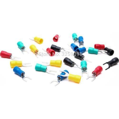 1000PCS SV2-3 Electrical Crimp Terminal block U-type Cold-pressed Pre Insulated Fork Wire Connector 16-14 AWG TYPE TU-JYK