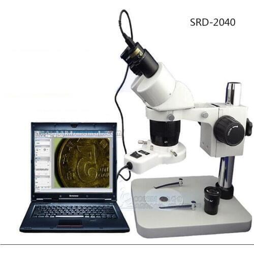 20X-40X Continuous Zoom Binocular Stereo Microscope Industrial Inspection Or Biological Lab Applications With60-LED Ring Light