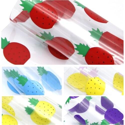 20x33cm Transparent Printed PVC Leather Fabric For DIY Handmade Craft Clothing Bows Materials Patchwork Sewing Supplies