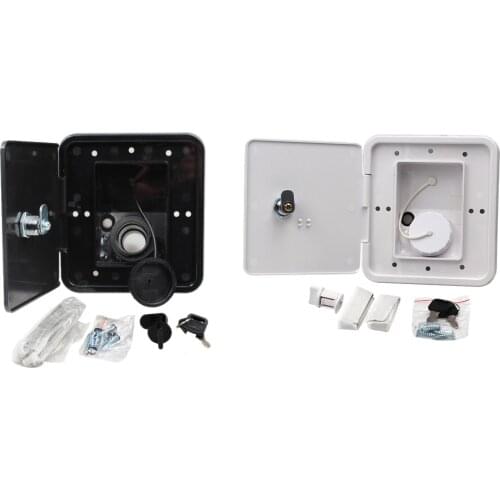 151X166 mm RV Hatch Cover Accessories Lockable Water Inlet Parts with Keys Square Threaded Fill Dish for Rv Trailer