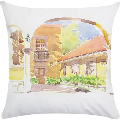 Hot Sale Pillow Beautiful Village House Scenic Vintage Almofadas 45X45CM Pillow Decorative Polyester Cushion Cover CR115