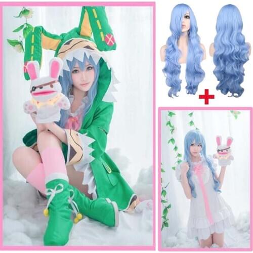 Date Live Yoshino Cosplay Costumes W Green Hooded Women Girls Coat Halloween Costumes with Socks