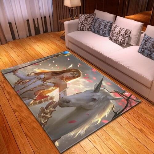 Unicorn Pattern Rug Kids Room Decor Carpets For Living Room Bedroom Area Rugs Childrens Mat Table 3D Printed Home Carpet Coffee
