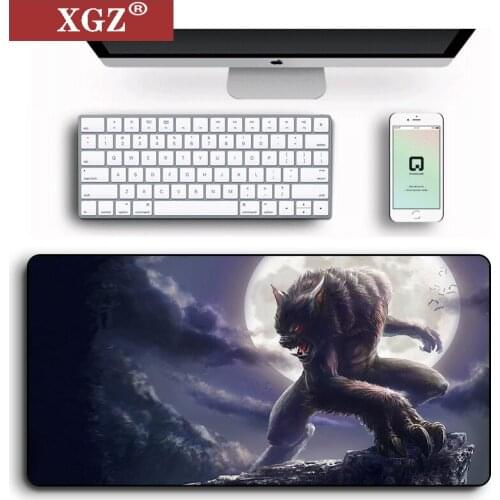 XGZ Big Game Wolf Light Wild Forest Pattern Design Computer Locking Mouse Pad Gaming Mouse Pad for CSGO Dota LOL Large400x900mm