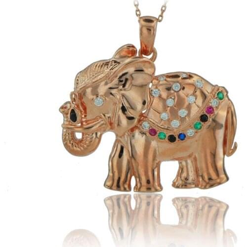 Colorful Elephant Necklace 925 Sterling Silver