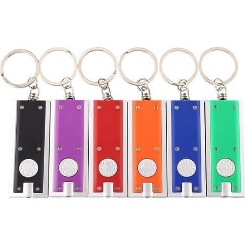 Random Colors Square Mini Led Flashlight Keychain Creative Gifts R4N6